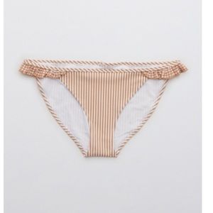 Aerie ruffle bikini bottoms in rust, size large